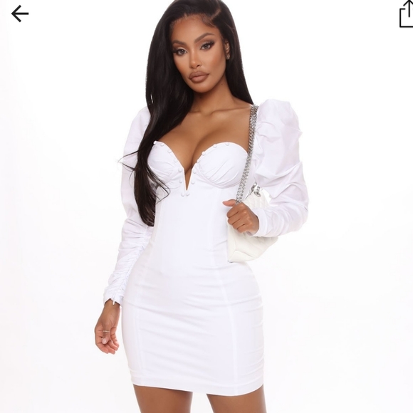 Fashion nova must have puff sleeve mini - Picture 1 of 5